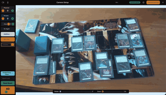Adjusting rotation and zoom on the camera setup screen